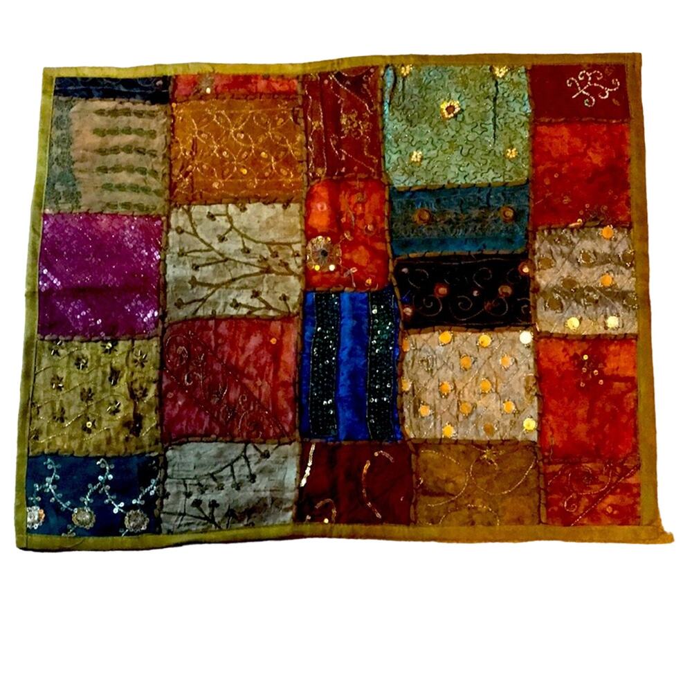 Made in India. Hand Crafted Patchwork Pillow Sham. OS